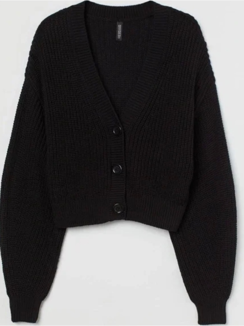 H&M Black V-Neck Button Front Women's Cardigan